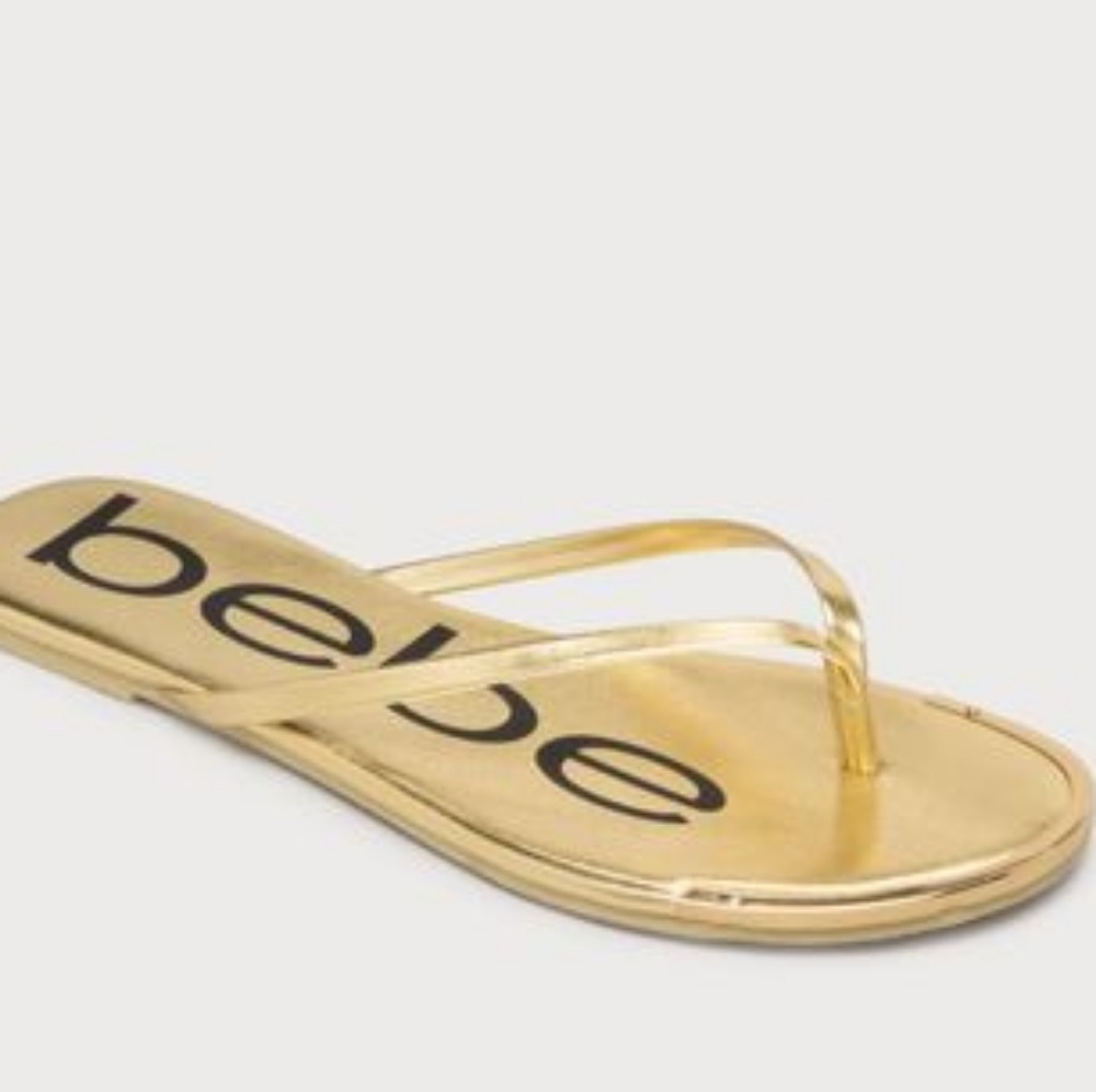 BEBE 1 left Metallic Gold Sandals NWOT - Picture 5 of 5